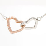 TO MY WIFE~"YOU CAN'T STOP ME FROM LOVING YOU" INTERLOCKING HEARTS NECKLACE