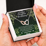 Interlocking Hearts Necklace Gift For Your Daughter with a loving message