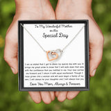 Your Mom  will love this Interlocking Hearts Necklace with heartfelt message card. Cubic Zirconia. High quality polished surgical steel.18"-22".