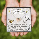 Personalized To My Nurse Mom Gift - Locked Hearts Necklace