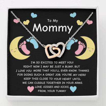 Gift For Expecting Mom To Be - To My Mommy Forever Interlocking Hearts Necklace