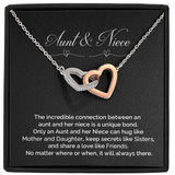 Gift For Niece-Unique Bond Like Sisters Interlocking Locked Hearts Necklace