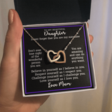 Daughter Gift From Mum -Hearts Necklace with Message Card