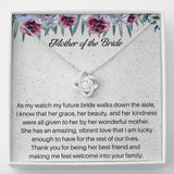 The perfect gift for your new mother in law from the groom. Brilliant 14k white gold, Zirconia crystal with smaller cubic zirconia. Includes a heartfelt message card from the groom to his new mother in law.