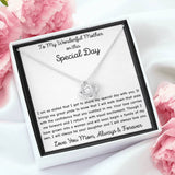The perfect gift for mom on your wedding day. Includes heartfelt message card. Brilliant 14k white gold, Zirconia crystal with smaller cubic zirconia