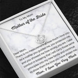 The perfect gift for mom on your wedding day. Brilliant 14k white gold, Zirconia crystal with smaller cubic zirconia. Includes a heartfelt message card from daughter to mother.