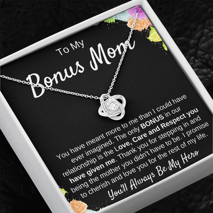 To My Bonus Mom Necklace Gift, You're My Hero