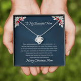 Christmas Gift For Mom From Daughter - Love Knot Necklace - Merry Christmas Mom