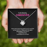 Gift For Caregiver - We Are So Grateful Message Card Love Knot Necklace