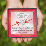 Personalized Valentine's Day Ladies Jewelry Love Knot Necklace
