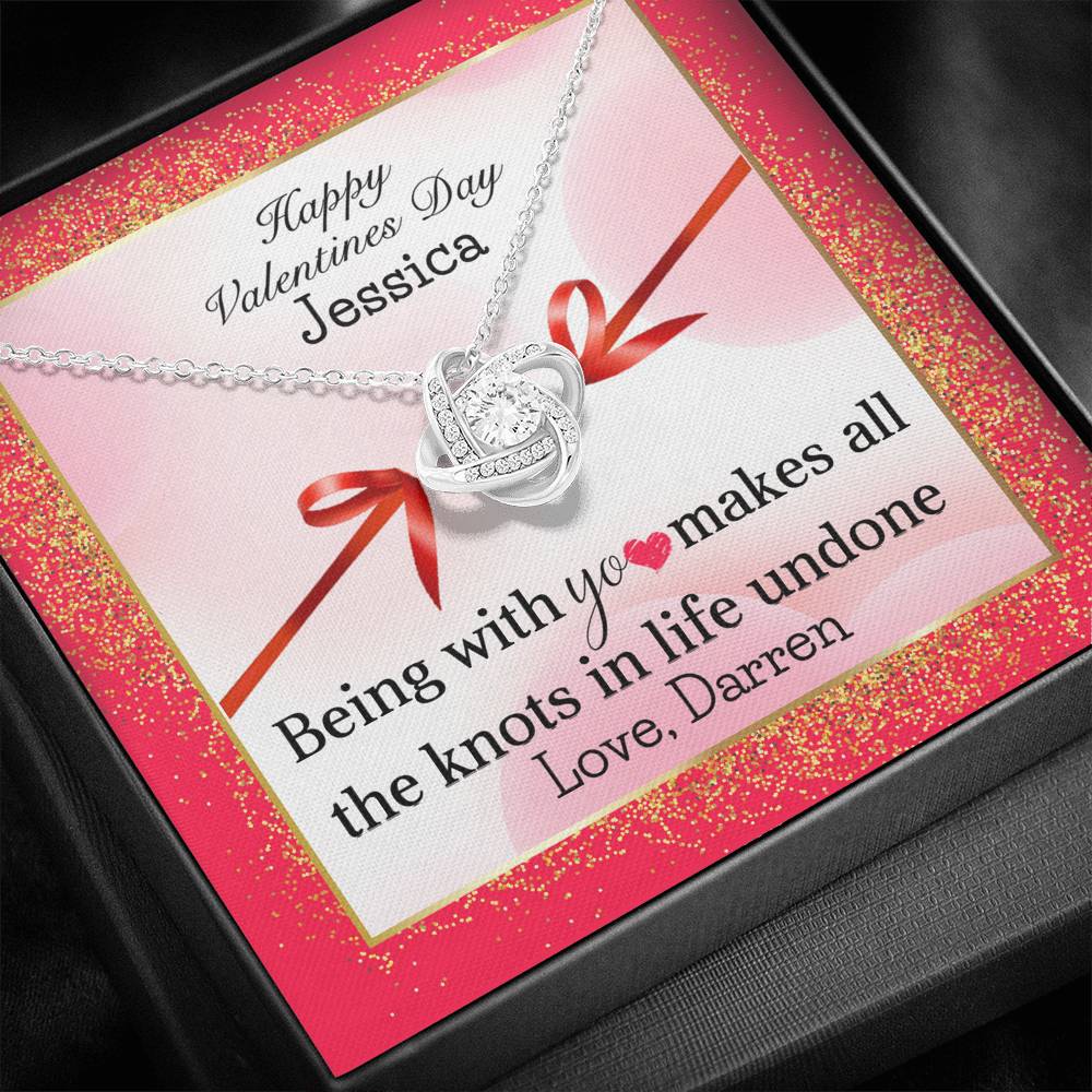 Personalized Valentine's Day Ladies Jewelry Love Knot Necklace