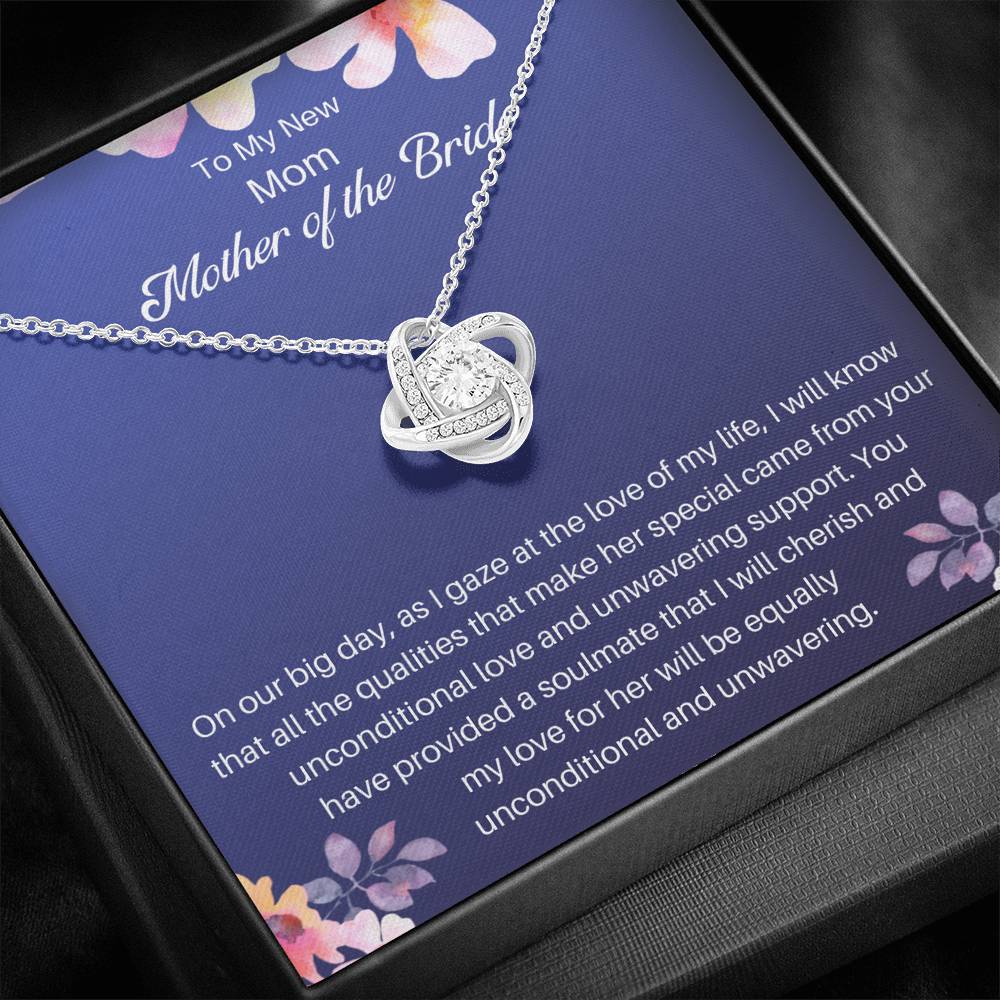 The perfect gift for your new mother in law from the groom. Brilliant 14k white gold, Zirconia crystal with smaller cubic zirconia. Includes a heartfelt message card from the groom to his new mother in law. 