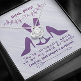 Bridesmaid Stunning Knot Necklace Gift. Funny message card. "Bitch, please, you're obiviously going to be my maid of honor (and no, that wasn't a question). Brilliant 14k white gold over stainless steel. Zirconia crystal with smaller cubic zirconia