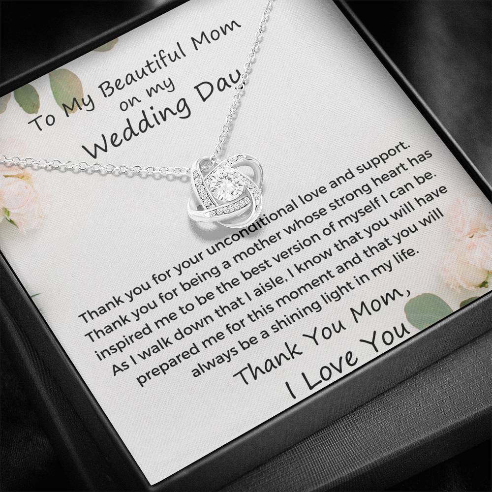The perfect gift for mom on your wedding day. Brilliant 14k white gold, Zirconia crystal with smaller cubic zirconia. Includes a heartfelt message card from daughter to mother.