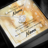 Gift For Wife Christmas, Personalized Names Love Knot Necklace, To My Christmas Baby Card
