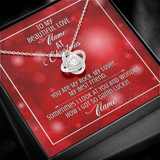 Gift For Wife Christmas, Personalized Names Love Knot Necklace, You Are My Rock Message Card