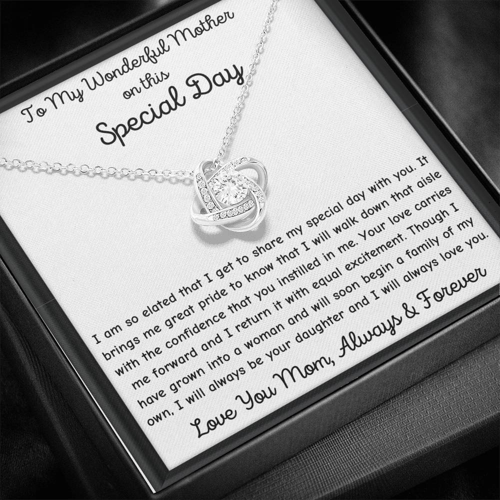 The perfect gift for mom on your wedding day. Includes heartfelt message card. Brilliant 14k white gold, Zirconia crystal with smaller cubic zirconia