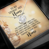 Gift For Wife Christmas, Personalized Names Love Knot Necklace, Forever I Love You Message Card