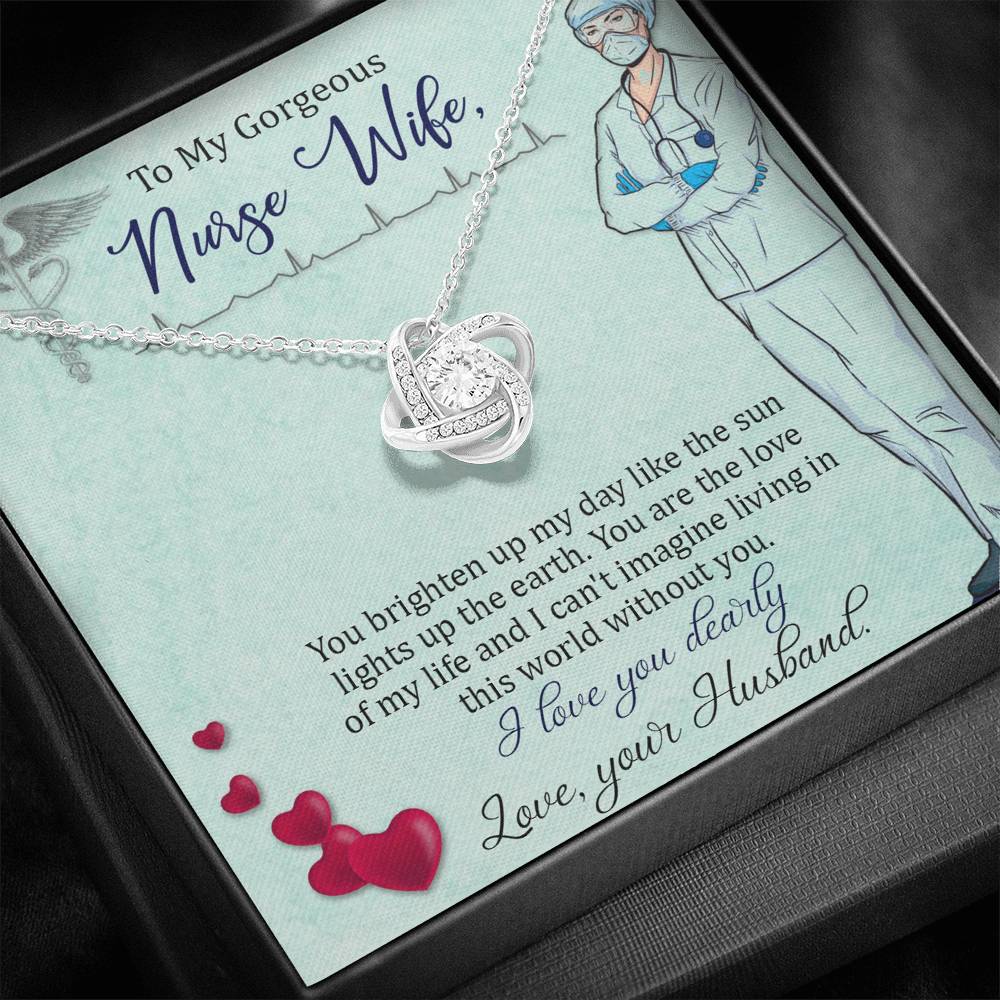 Gift For Nurse Wife- Love Knot Necklace - I Love You Dearly