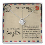 To My Beautiful Daughter - Love Knot Necklace Gift