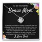 To My Bonus Mom Love Knot Necklace Gift From Step Daughter