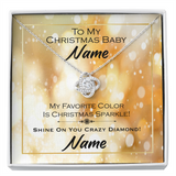 Gift For Wife Christmas, Personalized Names Love Knot Necklace, To My Christmas Baby Card