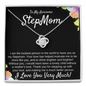 Step Mom Gift, Bonus Mom Love Knot Necklace, Step Parent Gift