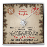 To My Daughter Christmas Gift (From Dad) Love Knot Necklace