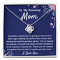To My Mom Love Knot Necklace Gift