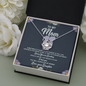 Mom Gift, Jewelry Message Card,  Love Knot Necklace