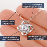 To My Wife Necklace Gift - Love You With All My Heart Love Knot Necklace