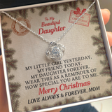 To My Daughter Christmas Gift (From Mom) Love Knot Necklace