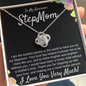 Step Mom Gift, Bonus Mom Love Knot Necklace, Step Parent Gift