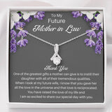 The perfect mother of the bride gift from groom. Heartfelt message card included from Groom to new Mother in law. Ribbon shaped,14K white gold over stainless steel,clear crystals,sparkling 7mm round Cubic Zirconia.