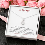 To My Wife Sparkling Necklace Gift with Message