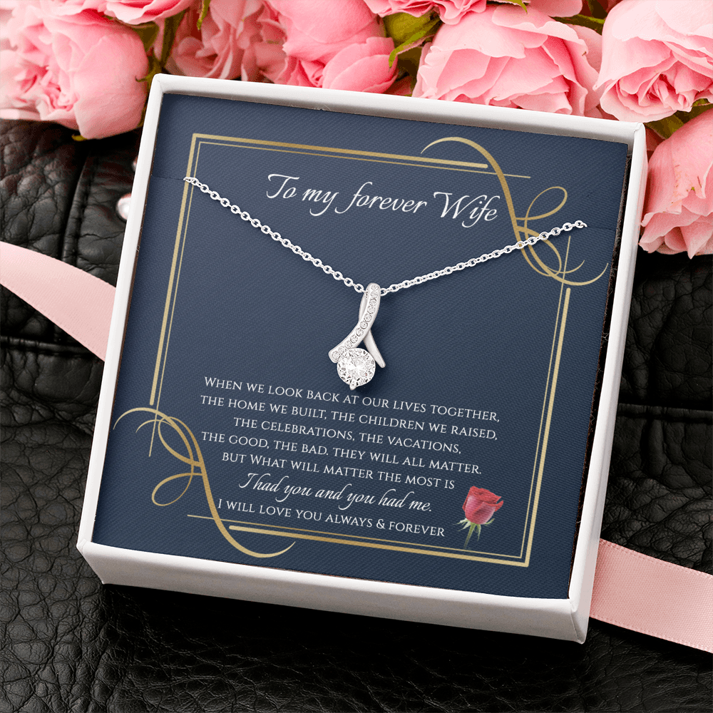 To My Wife Necklace - I Will Love You Until The End Message Card