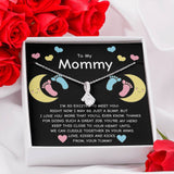 Gift For Expecting Mom To Be - To My Mommy Ribbon Necklace