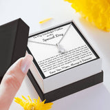The perfect gift for mom on your wedding day.Ribbon shaped,14K white gold over stainless steel,clear crystals, a sparkling 7mm round Cubic Zirconia. Includes heartfelt message card from daughter to Mother.