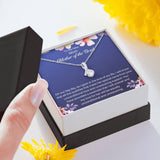 The perfect mother of the bride gift from groom. Heartfelt message card included from Groom to new Mother in law. Ribbon shaped,14K white gold over stainless steel,clear crystals,sparkling 7mm round Cubic Zirconia.