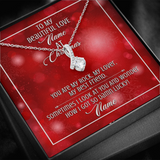 Gift For Wife Christmas, Personalized Names Necklace, You Are My Rock Message Card, Alluring Beauty Necklace