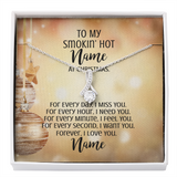 Gift For Wife Christmas, Personalized Names Necklace, Forever I Love You Message Card, Alluring Beauty Necklace