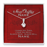 Gift For Wife Christmas, Personalized Names Necklace, All I Love You Still Message Card, Alluring Beauty Necklace