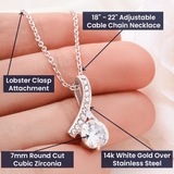 Gift For Wife Christmas, Personalized Names Necklace, You Are My Rock Message Card, Alluring Beauty Necklace