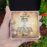 Gift For Wife Christmas, Personalized Names Necklace, Forever I Love You Message Card, Alluring Beauty Necklace