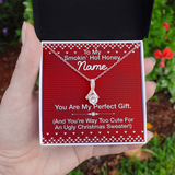 Gift For Wife Christmas, Personalized Names Necklace. To My Smokin' Hot Honey Message Card, Alluring Beauty Necklace