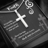 Wear your faith proudly with this stunning artisan crafted 14k white gold finish Cross Necklace. Perfect gift idea for you or your loved one. Perfect for special occasions or everyday wear. Sizing is appropriate for all ages, and tasteful for both men and women. The artisan crafted detail makes this pendant stand out from other cross necklaces. Includes a luxury adjustable snake chain, 18" - 22" and attaches with an easy to use lobster clasp.