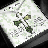 Gift For Son From Dad-St. Patrick's Day Cross Necklace