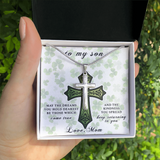 Gift For Son From Mom-St. Patrick's Day Cross Necklace
