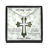 Gift For Son From Mom-St. Patrick's Day Cross Necklace