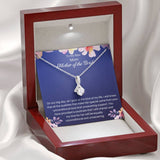 The perfect mother of the bride gift from groom. Heartfelt message card included from Groom to new Mother in law. Ribbon shaped,14K white gold over stainless steel,clear crystals,sparkling 7mm round Cubic Zirconia.